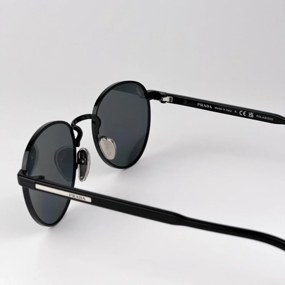 Prada PRB51S Polarized Sunglasses – Black Round Frame | Model 1AB5Z1